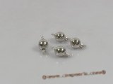 14kmounting015 8mm 14k white gold ball-shaped pearl necklace clasps