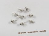 14kmounting021  Big Size Pearl stud earrings mounting in 14K White gold wholesale