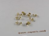 14kmounting022  Big Size Pearl stud earrings mounting in 14K yellow gold