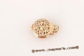 14kmounting035 Single row round push in clasp in 14K yellow gold