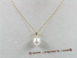 14kpp001 14K gold pendant with 8-9mm white tear-drop pearls