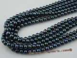 Bround001 Wholesale 8-9mm AA quality black freshwater off round pearl strand
