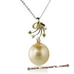 Dpp001 18k Yellow Gold south sea Pearl and Diamond  Pendant