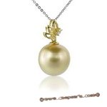 Dpp008 18K yellow gold  beautifully south sea pearl diamond pendant