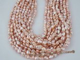keshi031 Nature pink 6.5-7.5mm long-drill cultured keishi pearls strand
