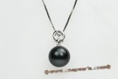 thpd058 Classic style tahitian black Pearl & Swarovski CZ's Pendant