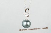 thpd066 Sterling silver  black tahitian pearl pendant adorn with Swarovski CZ's Pendant