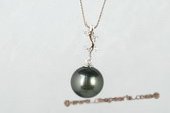 thpd071  925 sterling silver grace tahitian pearl pendant with small parkling Swarovski CZ