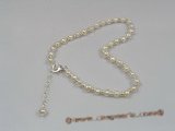 anklet005 Fanshion 4-5mm white seed pearl anklet with adjustable sterling lobster clasp