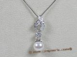 app001 sterling silver pendant with 7.5-8mm white akoya pearl