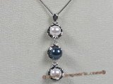 app004 Sterling multi-color 6-6.5mm chinese akoya pearl pendant