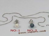 app008 Sterling silver 7-7.5mm saltwater pearl pendant,different color