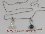 app012 Sterling silver 7-7.5mm saltwater pearl pendant,different color