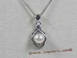 app019 flower design white 6.5-7mm akoya pearl sterling pendant