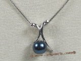 app026 black sea water pearl pendant in sterling silver wholesale