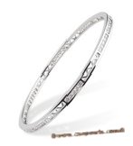 babr001 Trendy Designer Rhodium Plated CZ's Bangle/Bracelet