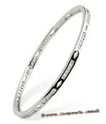 babr005 Rhodium Plated cuff bangle bracelet  with Swarovski CZ's