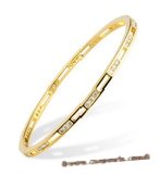 babr012 Shining Swarovski CZ's cuff Bangle with 14kt yellow Gold Electroplate