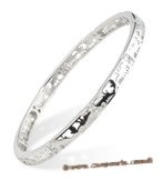 babr013 handcraft Rhodium Plated Bangle/Bracelet with  Swarovski CZ's