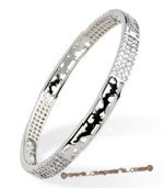 babr017 handcraft sparkly Swarovski CZ's carve bangle with Rhodium Plated