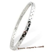 babr019 Rhodium Plated cute bangle inserted with Swarovski CZ's