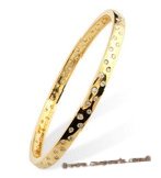 babr020 Cute sparkly brass Bangle/Bracelet with 14K yellow gold plating