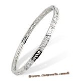 babr021 Trendy Designer Rhodium Plated Bangle with Swarovski CZ's