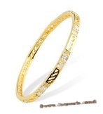 babr022 Ritzy Queen sparkly Rhinestone brass cuff Bracelet with 14K Gold Plating