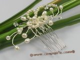 hcj008 Pearl,crystal & rhinestone bridal comb for wholesale