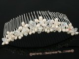 hj010 wholesale crystal and pearl Bridal Comb jewelry