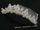 hcj015 Cluster crystal and cultured pearl Bridal Comb jewelry on sale