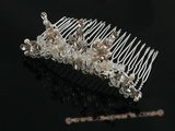 hcj016 Princess Rhinestone and Pearl Bridal Comb in wholesale