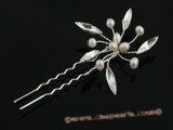 hcj020 Simple Pearl & Rhinestone wedding Hair Pin in wholesale