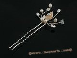 hcj021 Fashion Pearl and Rhinestone Floral Vine Hair Pin