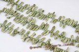 biwa25 6*20mm Green Side-drilled Freshwater Stick Pearl Strand