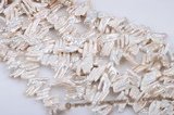 biwa37 13*30mm White Sider-drilled Baroque Biwa/Stick Pearl Strand