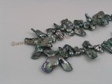 blister005 five strands 10*24mm grey color blister cultured pearls