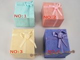 box042 wholesale 20pcs Cardboard Ring Box with flower bowknot in four color