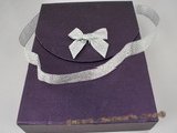 box045 wholesale 20pcs purple Portable Jewelry Box with ribbon bowknot