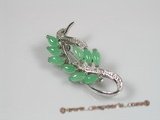brooch013  18KGP green jade brooches--summer collection
