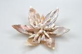 brooch042 Layer blooming flower freshwater biwa pearl brooch& pin wholesale