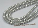 BS04 5pcs Grey 8-9mm freshwater button pearl strands