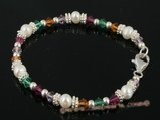 bsb012 Classic flower children seed pearl &Austria crystal bracelet on sale