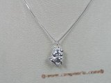 bsp005 Sterling Silver pig Charm  pendant with 16 inch Box Chain