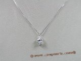 bsp009 Sterling Silver Snoopy shape child's pendant with 16 inch Box Chain