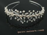 btj021 wholesale hand wired pearl&crystal Abigail Bridal tiara