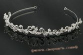 btj031 Hand-wired rhinestone and crystal scroll Bridal tiara