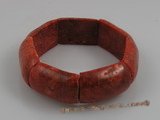 cbr002 20*30mm oblong red coral beads stretchy bracelets