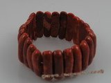 cbr004 8*30mm stick red coral beads stretchy bracelets