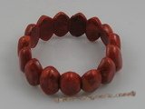 cbr008 7.5" 23*20mm oval red coral spring bracelets